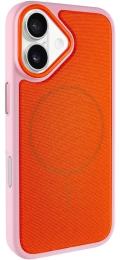 Чохол-накладка EpiK PC TechWoven Hybrid with MagSafe для Apple iPhone 17 (6.3) Pink Orange