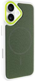 Чохол-накладка EpiK PC TechWoven Hybrid with MagSafe для Apple iPhone 17 (6.3) White Green