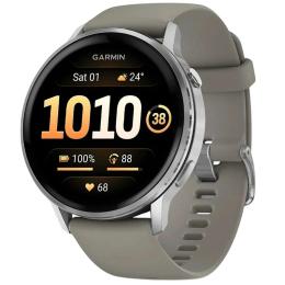 Смарт-годинник Garmin Venu 4 45mm Silver with Silver Gray Silicone Band (010-03014-01/41)