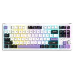 Клавіатура MageGee SKY 87 RGB Ivory White Switch Wireless Ice Purple (6971969728486-UA)
