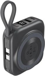 Зовнішній портативний акумулятор Choetech Magnetic Wireless 10000mAh Black 22.5W (B697C-BKGY)