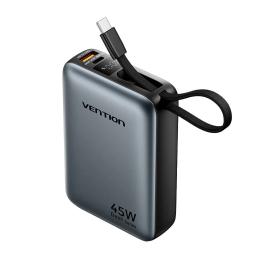 Зовнішній портативний акумулятор Vention Mini 20000 mAh Gray with Built-in USB-C 45W (FHGH0)