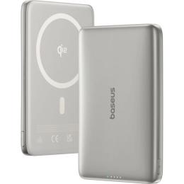 Зовнішній портативний акумулятор Baseus PicoGo Ultra-Slim AM41 Qi2 27W 10000mAh Silver (E0027203)