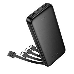 Зовнішній портативний акумулятор Hoco J163 Wonderful 10000mAh Black with 4 cables (6942007664578)