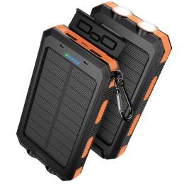 Зовнішній портативний акумулятор Hoco J164 Platinum solar 8000 mAh Black 10.5W with lighting
