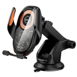 Тримач в авто Hoco HW34 + Wireless Charging 15W Black