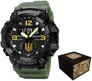 Наручний годинник Awarder 003 Тризуб золото Army Green-Black (1202-0117)