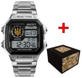 Наручний годинник Awarder 011BKUAGD Тризуб золото + Коробка Silver (1202-0419)