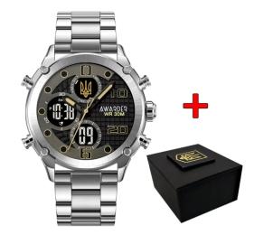 Наручний годинник Awarder 017 Тризуб Золото Steel Silver Black (1202-0445)