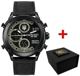 Наручний годинник Awarder 017 Тризуб срібло Black (1202-0177)