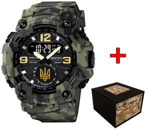 Наручний годинник Awarder 004 Тризуб золото Camo Green (1202-0120)