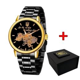 Наручний годинник Awarder 022 Mechanic Metall Не Забуду Дім Black Gold (1202-0468)