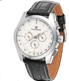 Наручний годинник Forsining 6625 Silver-White Leather (1059-0167)