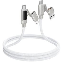 Дата-кабель Hoco U152 Fortune 4in1 Type-C to Lightning/Type-C to USB 240W (1.2m) Light Gray