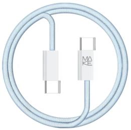 Дата-кабель Make Type-C to Type-C PD 65W 1м Nylon Blue