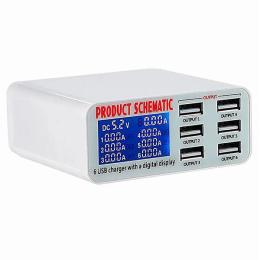 Док-станція Yaxun YX-899 White 6USB / 5V / 8A / 40W