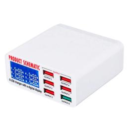 Док-станція Yaxun YX-896 White 6USB / Fast Charger / 5A / 30W