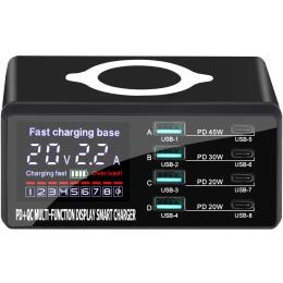 Док-станція Infinity WLX X9D з бездротовою зарядкою (4xType-C+4 USB-A QC3.0, PD4.0, 100W)