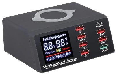 Док-станція Infinity WLX X9 з бездротовою зарядкою (порт Type-C+7xUSB-A QC3.0, PD4.0, 100W)