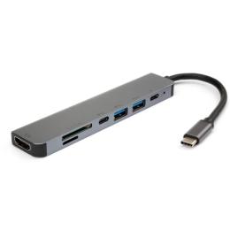 Док-станція Vinga Type-C to 4K HDMI + 2 * USB3.0 + SD + TF + PD + USB-C 3.1 Gen1 aluminium (VCPHTC7AL)