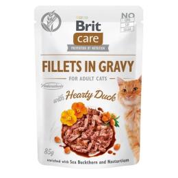 Корм вологий Brit Care Fillets in Gravy Hearty Duck д/котів філе в соусі з качкою 85 г (100529/0518)
