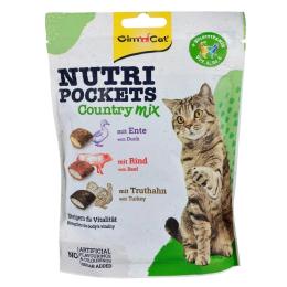 Ласощі вітамінні GimCat Nutri Pockets Кантрі мікс для котів з качкою яловичиною та індичкою 150 г (G-419183/419275/419183)