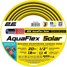 Шланг садовий 2Е AquaFlex Solar 1/2 20м 4 шари 13бар -10+60C зрошувач конектор адаптер 2в1 (2E-GHE12SR20)
