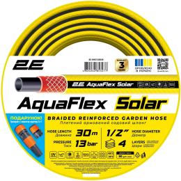 Шланг садовий 2Е AquaFlex Solar 1/2 30м 4 шари 13бар -10+60C зрошувач конектор адаптер 2в1 (2E-GHE12SR30)