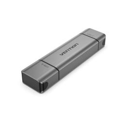 Картрідер Vention USB 3.0 AM/USB-C to SD+TF Dual Drive Letter Aluminum Alloy Gray (CLLH0)