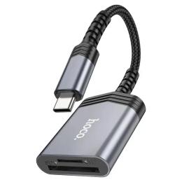 Картрідер Hoco UA25, Type-C2.0  -  microSD/SD Black
