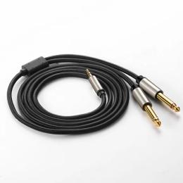 Аудіо-кабель Ugreen AV126 mini-jack 3.5(тато)  2xJack 6.3(тато), 1m Gray