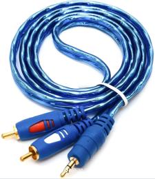 Аудіо-кабель VALUE mini-jack 3.5(тато)2хRCA(тато), 1.5 м Blue