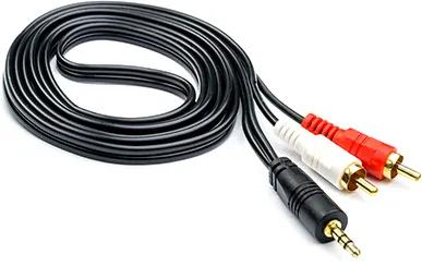 Аудіо-кабель Atcom 10710 mini-jack 3.5(тато)2xRCA(тато), 1,8m Black