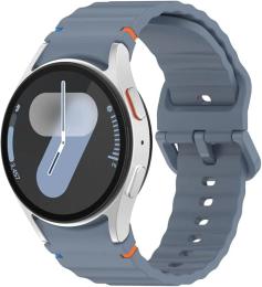 Ремінець для смарт-годинника BeCover Ribbed Tape для Samsung Galaxy Watch (20mm) 3 41mm/4 40mm-44mm/5 40-44mm/6 40-44mm/7 40-44mm Blue (712038)