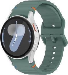 Ремінець для смарт-годинника BeCover Ribbed Tape для Samsung Galaxy Watch (20mm) 3 41mm/4 40mm-44mm/5 40-44mm/6 40-44mm/7 40-44mm Dark Green (712041)