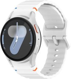 Ремінець для смарт-годинника BeCover Ribbed Tape для Samsung Galaxy Watch (20mm) 3 41mm/4 40mm-44mm/5 40-44mm/6 40-44mm/7 40-44mm White (712050)