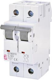 Автоматичний вимикач ETI ETIMAT 6 2p C 63А (6 kA) (2143522)