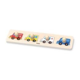 Пазл Viga Toys Машини AFK 44535 4 елемента дерево рамка-вкладиш
