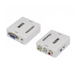 Перехідник Voltronic Mini VGA to AV, 3RCA (мама)  -  VGA (мама) White