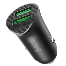 Автомобільний адаптер для телефона Hoco Z39 Black (QC3.0 2USB )