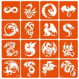 Набір дитячої косметики Fresh Tattoo Dragons 16 трафарети для біо-тату (dragons-16)