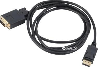 Відео-кабель VALUE S0199 DisplayPort(тато)VGA(тато), 1,8m Black