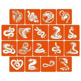 Набір дитячої косметики Fresh Tattoo Змії 18 шт трафарети для біо-тату (snakes_5x5_18_1)