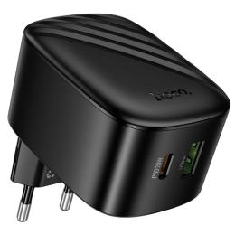 Адаптер живлення для телефона Hoco CS101A Folding PD20W + QC3.0 (1USB-A/1C) Black