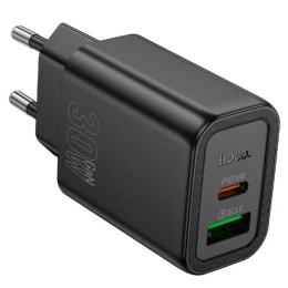 Адаптер живлення для телефона Hoco N63 Gentle PD30W + QC3.0 (1USB-A/1C) Black