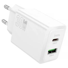 Адаптер живлення для телефона Hoco N71 Nuevo PD30W + QC3.0 (1USB-A/1C) White