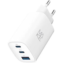 Адаптер живлення для телефона Make MCW-6531GWH White 65W GaN 2xPD + QC3.0