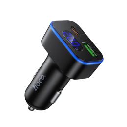 Автомобільний адаптер для телефона Hoco Z63B Barry 48W dual port PD30W + QC3.0 digital display car charger