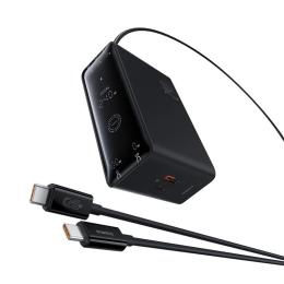 Мережевий зарядний пристрій для телефона Baseus Digital GaN Intelligent Desktop Fast Charger + Кабель DC to DC Black (P10163901113-00)