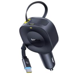 Автомобільний зарядний пристрій для телефона Baseus PrimeTrip VR2 30W with retractable cable (2USB-C) Cosmic Black (C0206401)
